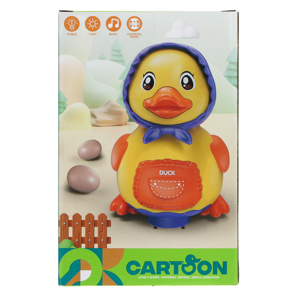 ИГРОЛЕНД Игрушка интерактивная ползунок "Утка-несушка", звук, ABS, 3хААА, 12х12х18,5 см, арт.№ 272-914