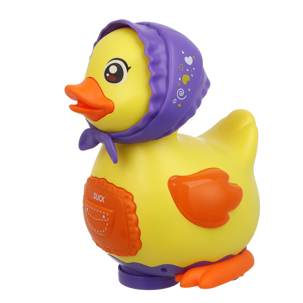 ИГРОЛЕНД Игрушка интерактивная ползунок "Утка-несушка", звук, ABS, 3хААА, 12х12х18,5 см, арт.№ 272-914