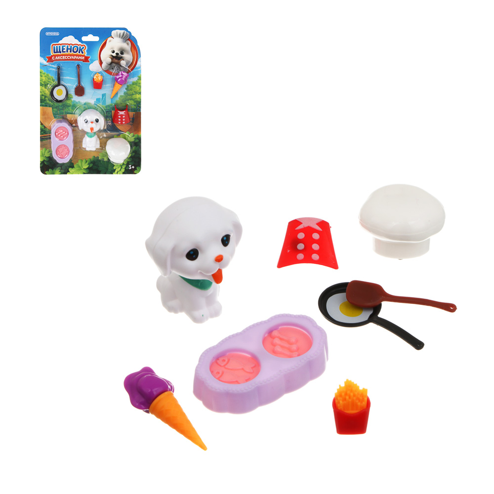 Щенок с аксессуарами, PP, ABS, тм ИГРОЛЕНД, арт.№ 258-111