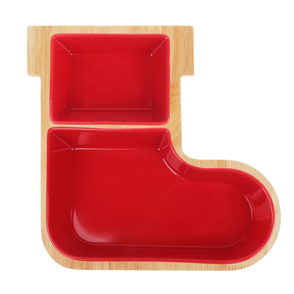 BY COLLECTION Асти Менажница, 24х24,5х6см, 3 предмета, фарфор, бамбук, арт.№ 820-764