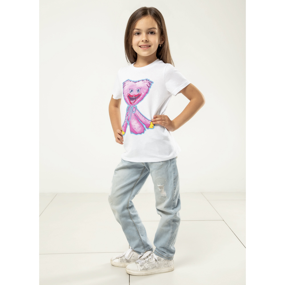 Футболка "ДЕТИ" Обнимашки, хлопок, размер 110, цвет белый, арт.№ 830-761