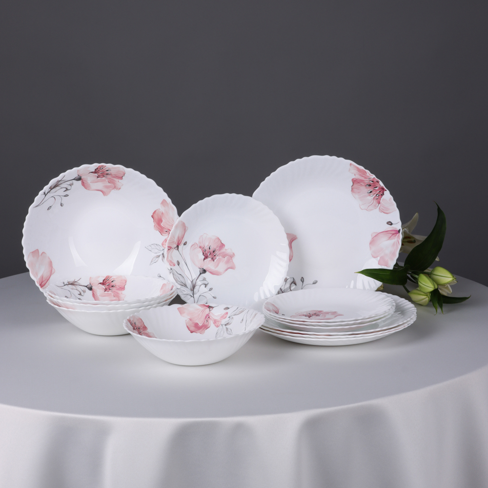 MILLIMI Роселла Набор столовой посуды 13 пр., опаловое стекло, арт.№ 818-873