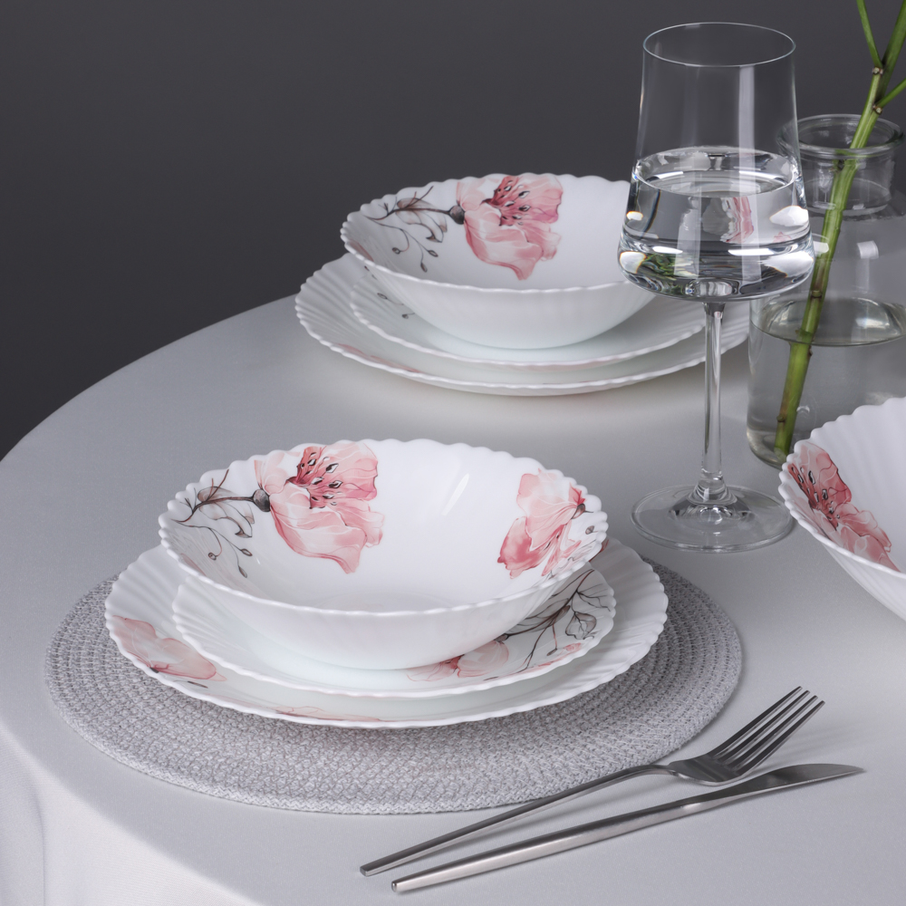 MILLIMI Роселла Набор столовой посуды 13 пр., опаловое стекло, арт.№ 818-873