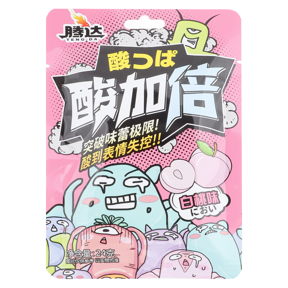 Конфеты супер кислые персик Монстрики 24 гр, арт.№ 347-462