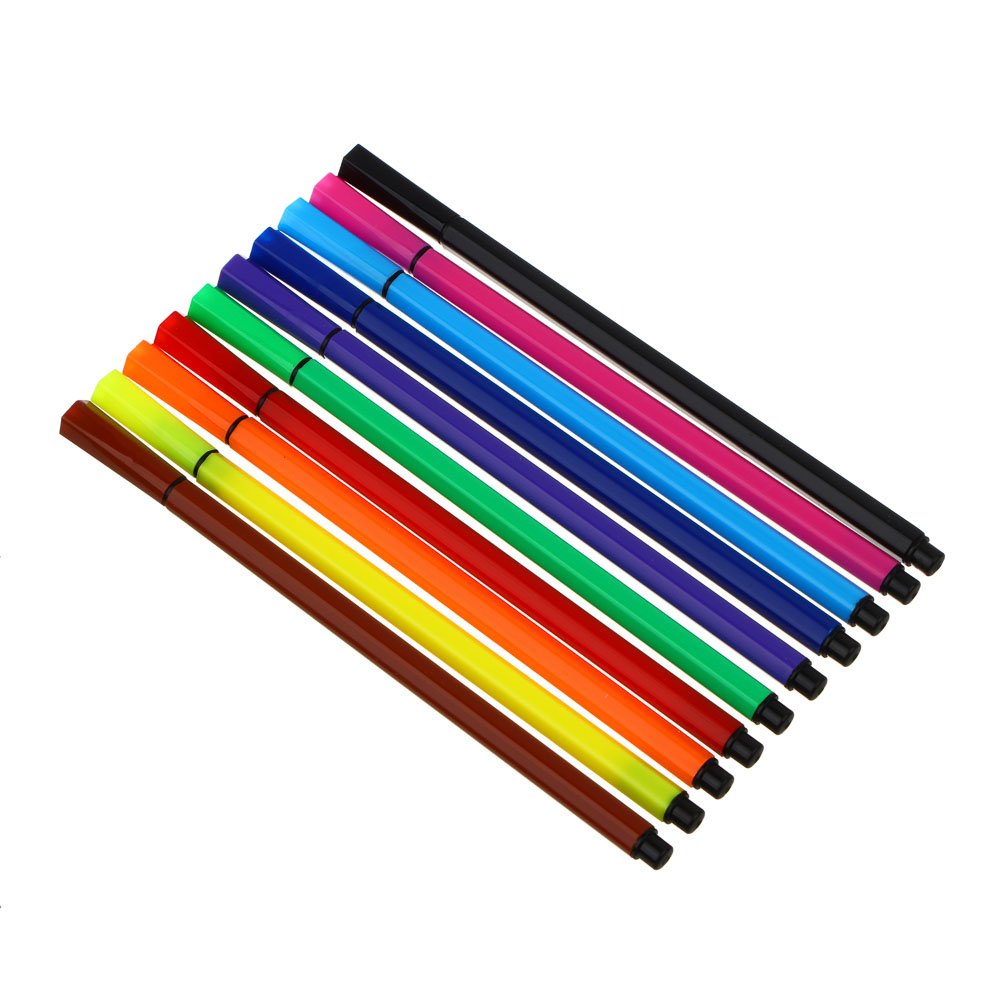 Пенал школьный в форме мешочка на завязках 22х10 см ЦАРЕВНА ЛЕБЕДЬ, 10 фломастеров в комплекте, ПВХ, пластик, арт.№ 524-226