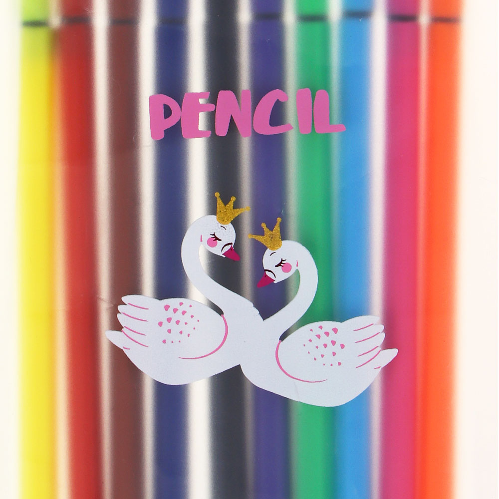 Пенал школьный в форме мешочка на завязках 22х10 см ЦАРЕВНА ЛЕБЕДЬ, 10 фломастеров в комплекте, ПВХ, пластик, арт.№ 524-226