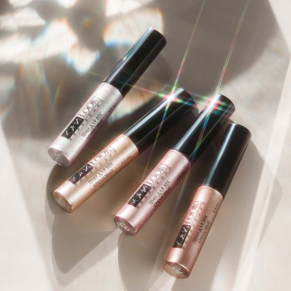 ЮНИLOOK Тени для век кремовые перламутровые 4,5мл, 4 тона, КТ-21, арт.№ 330-417