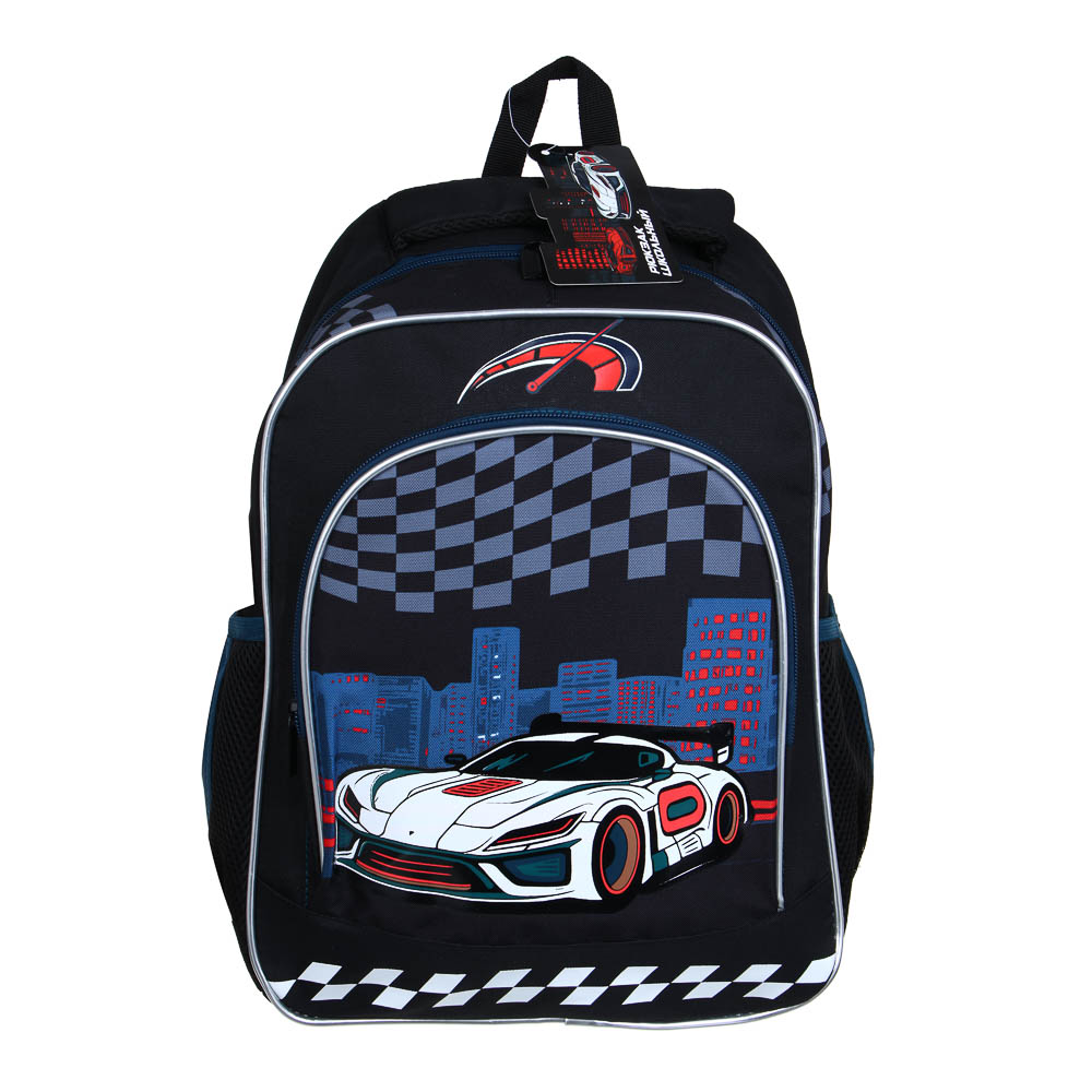 FLOMIK Рюкзак школьный 39х30х22см, "Рэйсинг Тим", 1 отд., 1 передн., 2 бок.карм., эрг.спин, упл.лям., арт.№ 524-239