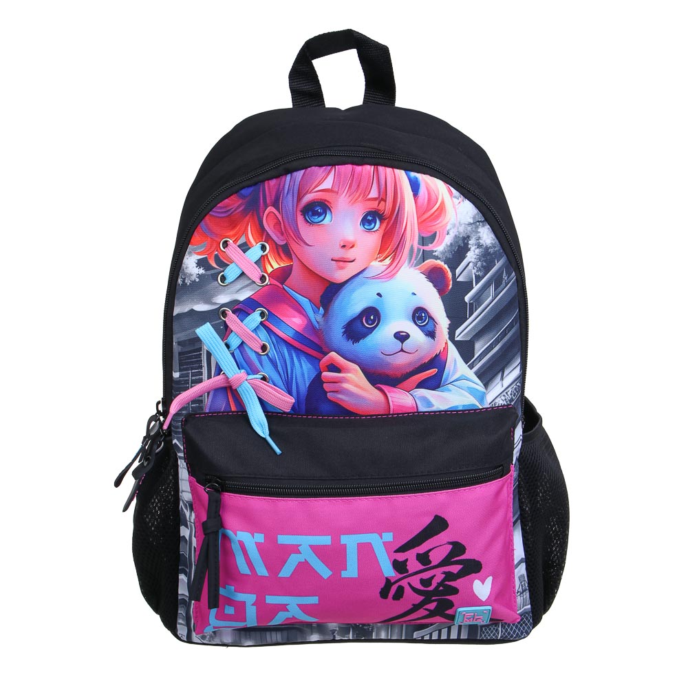 Рюкзак универсальный 40х30х15 см "Девочка с Пандой" FLOMIK, 1 отд., 4 кармана, 1 на спинке, упл.лямки, арт.№ 524-242