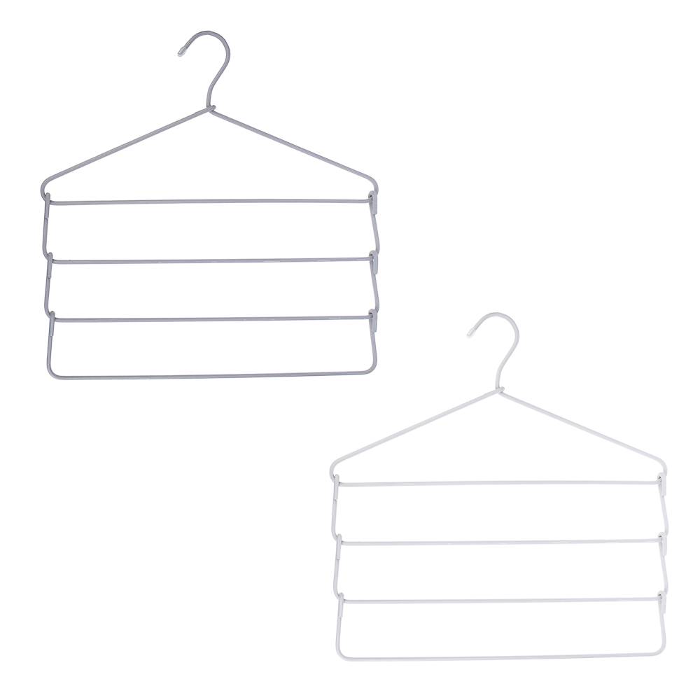 Вешалка для одежды тм VETTA, 4 уровня, 41х42,5х0,38 см, метал. с текстильным покрытием, 2 цвета, арт.№ 456-152