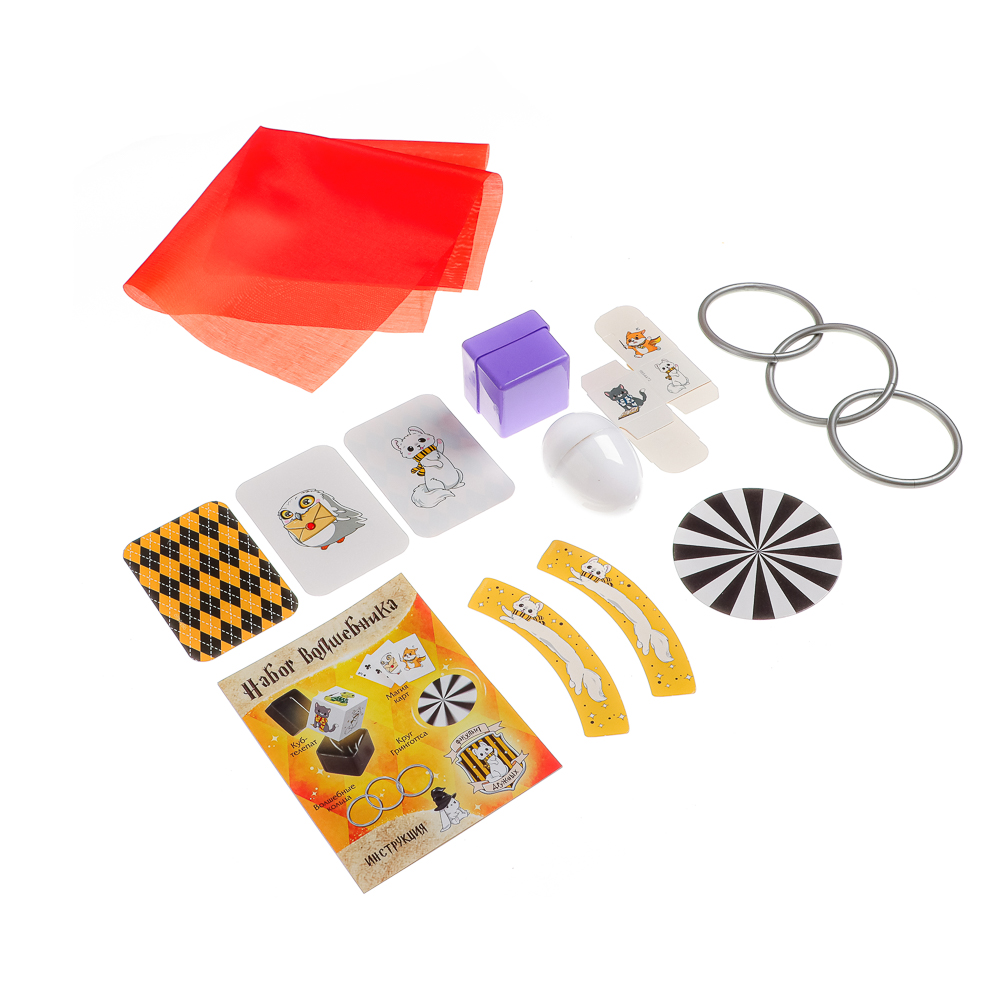 Набор волшебника "Фокусы", 6 фокусов, 10,5x4,5x15см, инструкция в комплекте, 4 дизайна, арт.№ 283-205