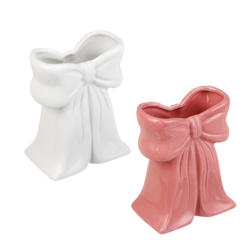 Ваза тм LADECOR "Бант" 12x8x15,5 см, доломит, арт.№ 502-226