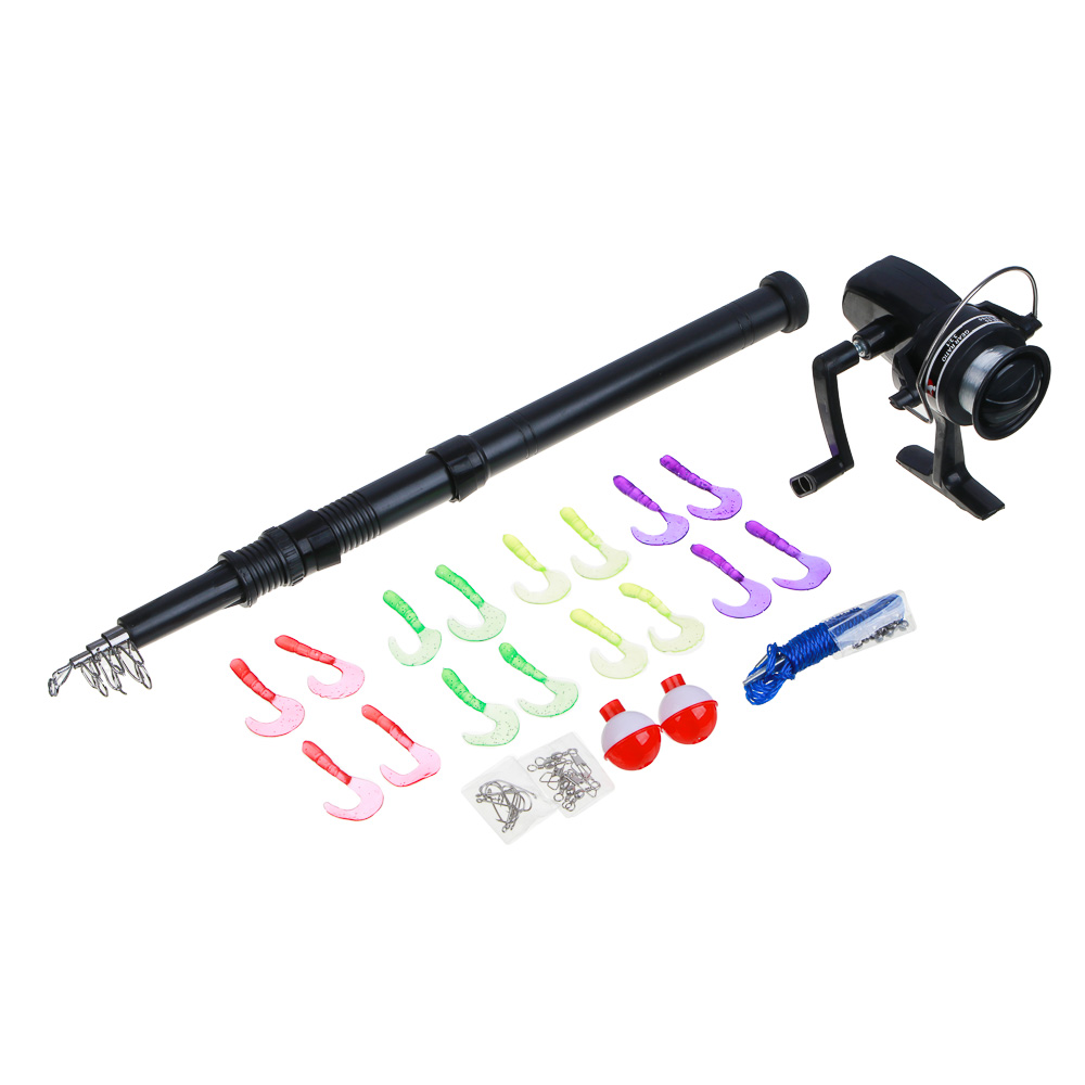 AZOR FISHING Набор рыбака в коробке с удочкой, катушкой и оснасткой, арт.№ 149-188