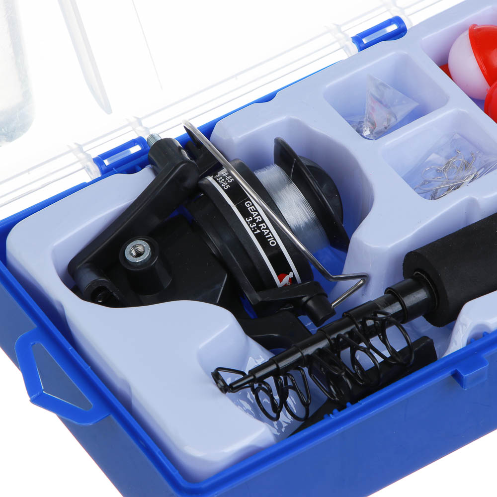 AZOR FISHING Набор рыбака в коробке с удочкой, катушкой и оснасткой, компакт, арт.№ 149-189