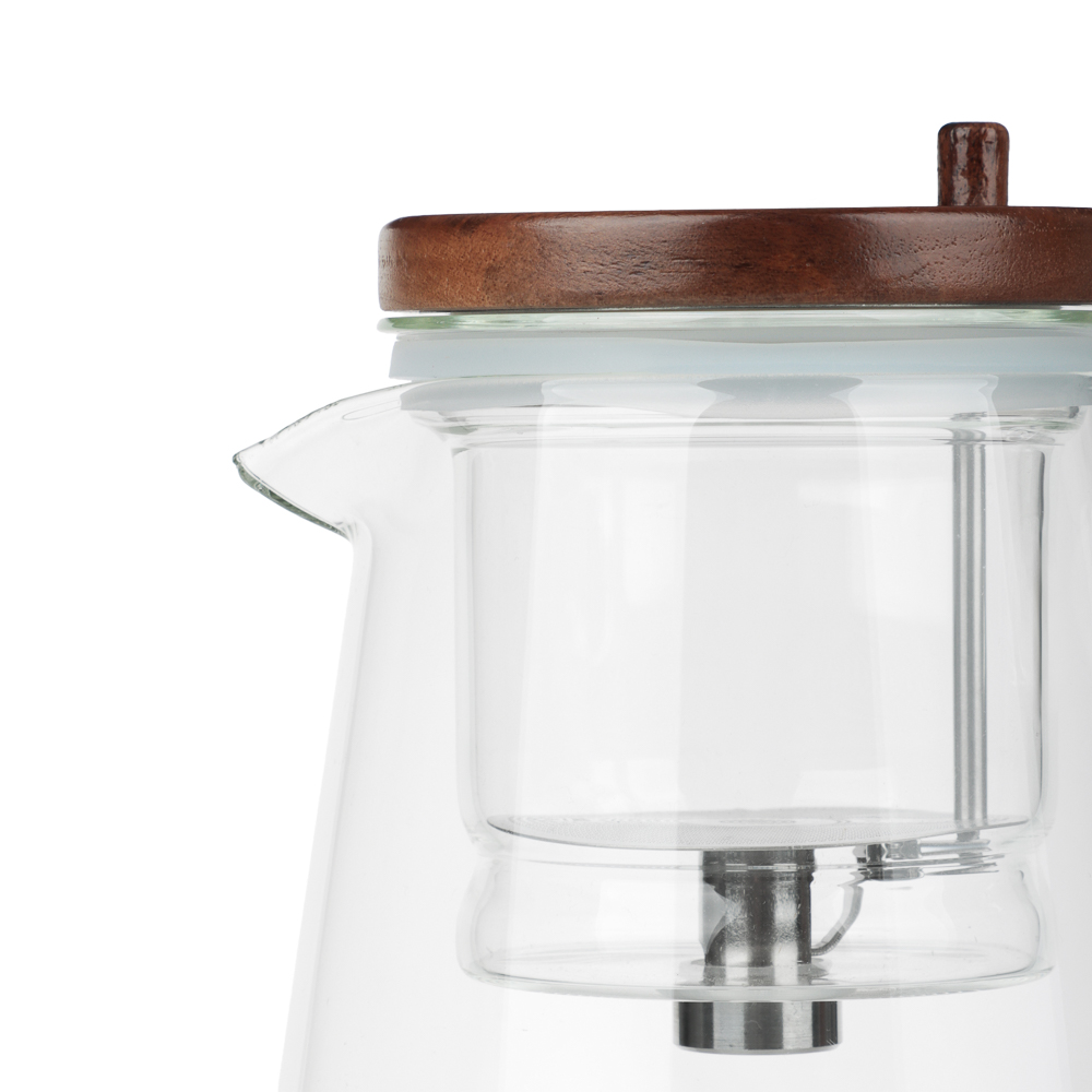 Чайник заварочный тм SATOSHI 900 мл Гунфу, с деревянной крышкой, арт.№ 850-276