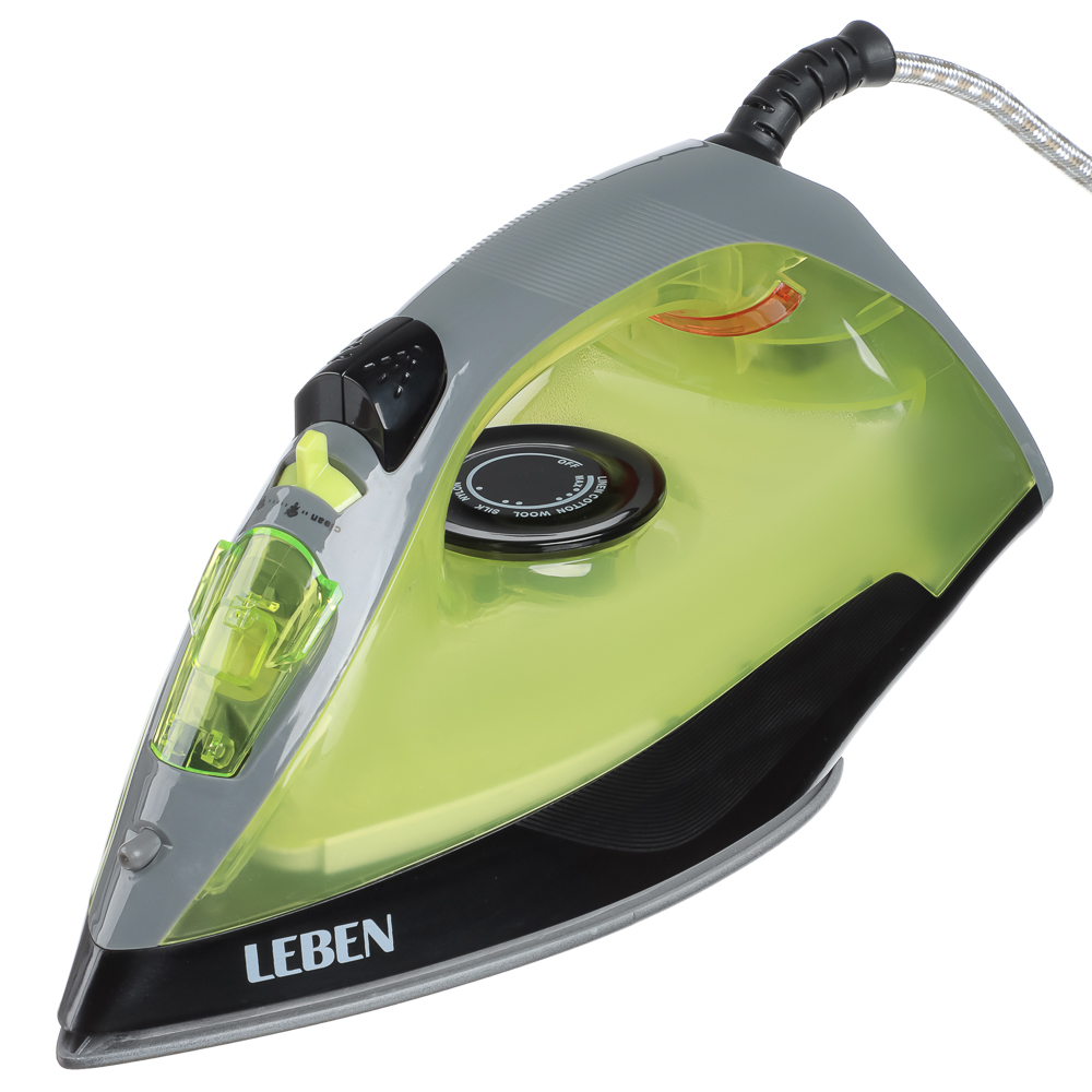 LEBEN Утюг 1600ВТ Верт отпар тефлон, арт.№ 249-054