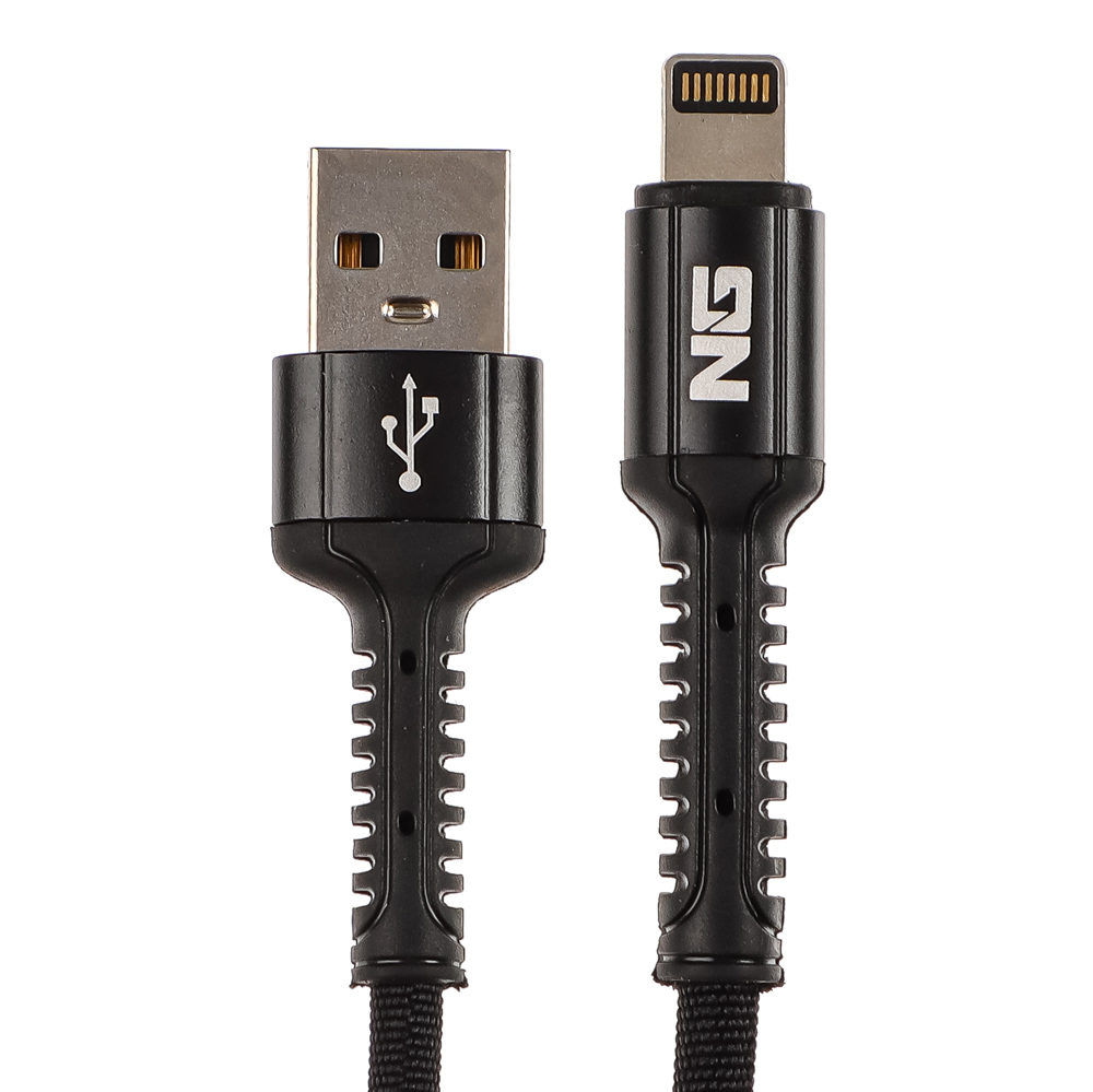 NG Кабель для зарядки iP, 1.5м, 2.4А, тканевая оплётка, быстрая зарядка, , 3 цвета, арт.№ 788-038