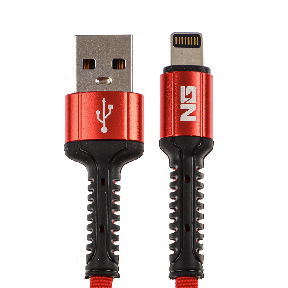 NG Кабель для зарядки iP, 1.5м, 2.4А, тканевая оплётка, быстрая зарядка, , 3 цвета, арт.№ 788-038