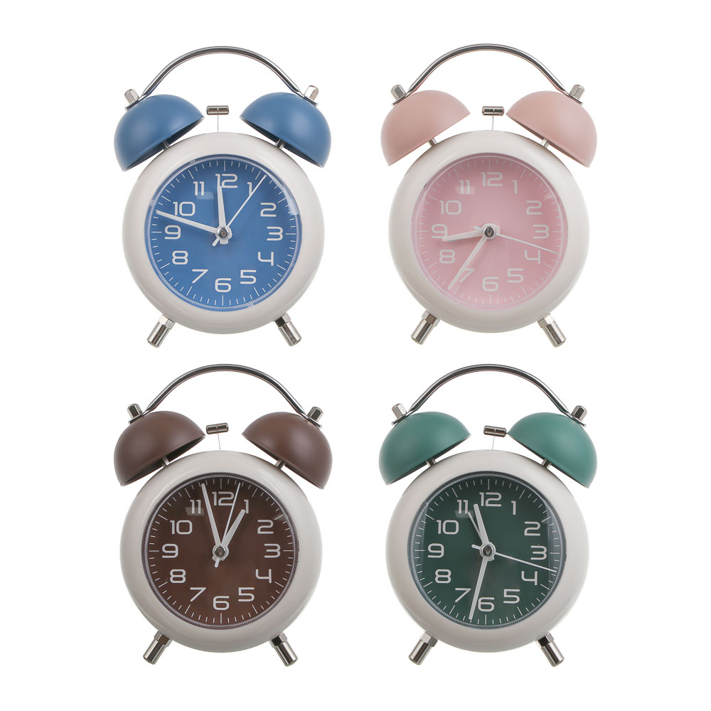 Будильник тм LADECOR CHRONO 10,5x5,5x15,5 см, пластик, металл, 1xAA, 4 вида, арт.№ 529-332