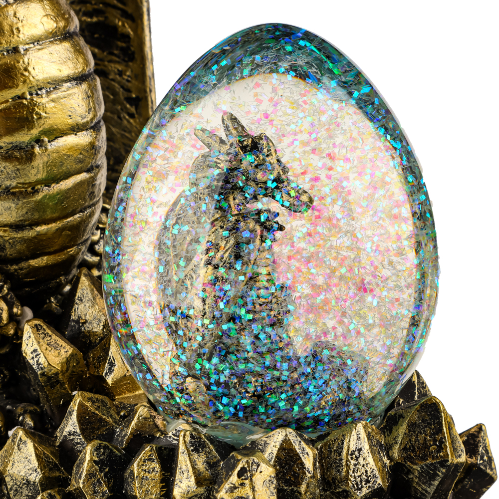 СНОУ БУМ Сувенир со снежным шаром "Сказочный дракон" 16х15х22, полистоун, состаренная бронза, арт.№ 359-872