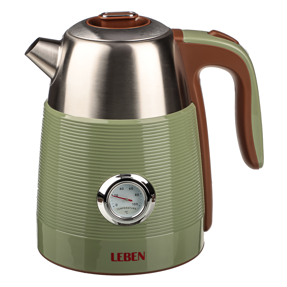LEBEN Чайник с индикатором температуры 1,7л., 2 цвета, арт.№ 291-120