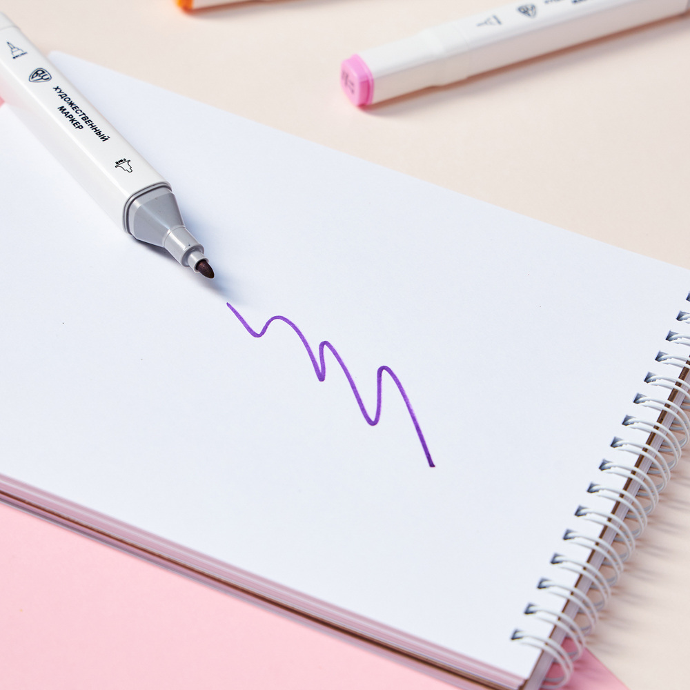 BY Русские Супергерои Набор маркеров худ., 2-стор., круг.након./кисточка, 24 цв., "Кавай", пл.бокс, арт.№ 613-095