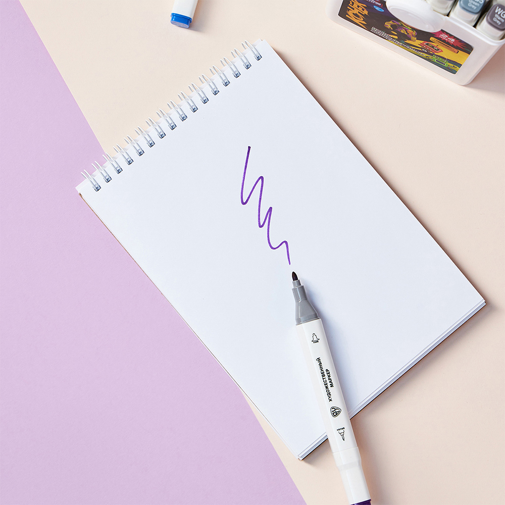 BY Русские Супергерои Набор маркеров худ., 2-стор., круг.нак./кист., 24цв., "Конек джуниор", пл.бокс, арт.№ 613-096