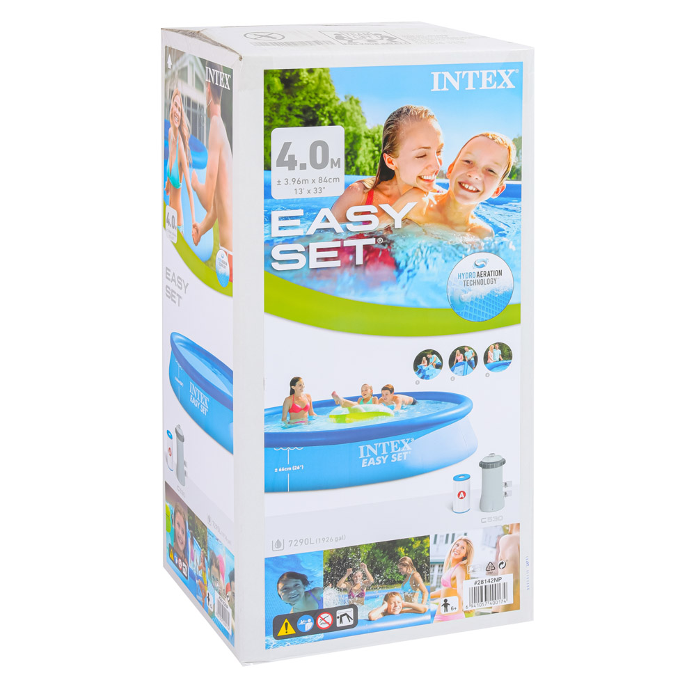 INTEX Бассейн надувной Изи Сет 396x84см, 7290л, насос-фильтр 2006л/ч, 28142NP, арт.№ 109-054