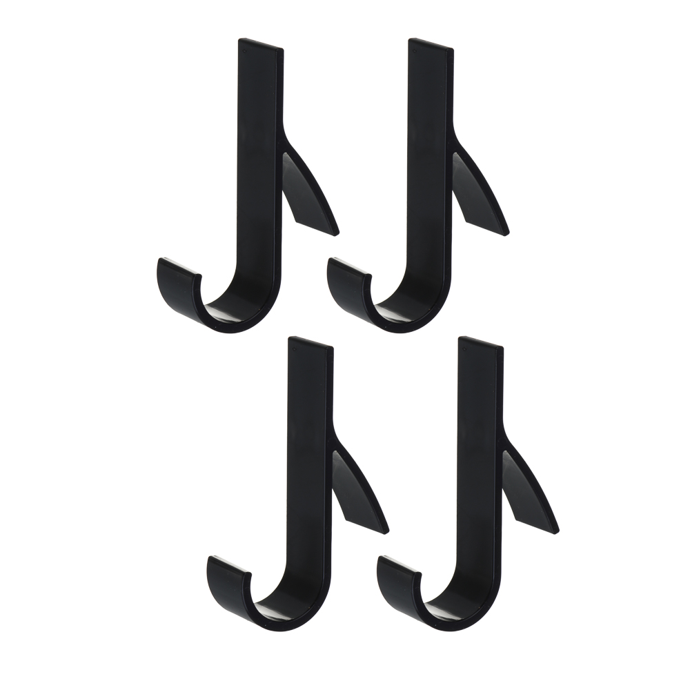 VETTA Крючки для ванной на радиатор обогрева, 4шт, полистирол, черный, арт.№ 478-317