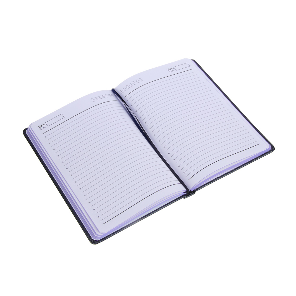 Ежедневник недатир."ЛОФТ" А5, 320 стр., тв.обл.с поролоном, иск.кожа, нашивка, цв.срез, черный мет., арт.№ 572-150