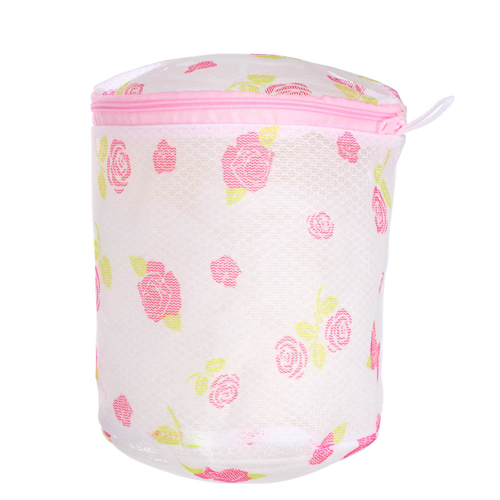 VETTA Мешок для стирки белья, цилиндр, на замке, пластик, полиэстер, d15х16h см, 4 дизайна, арт.№ 452-013