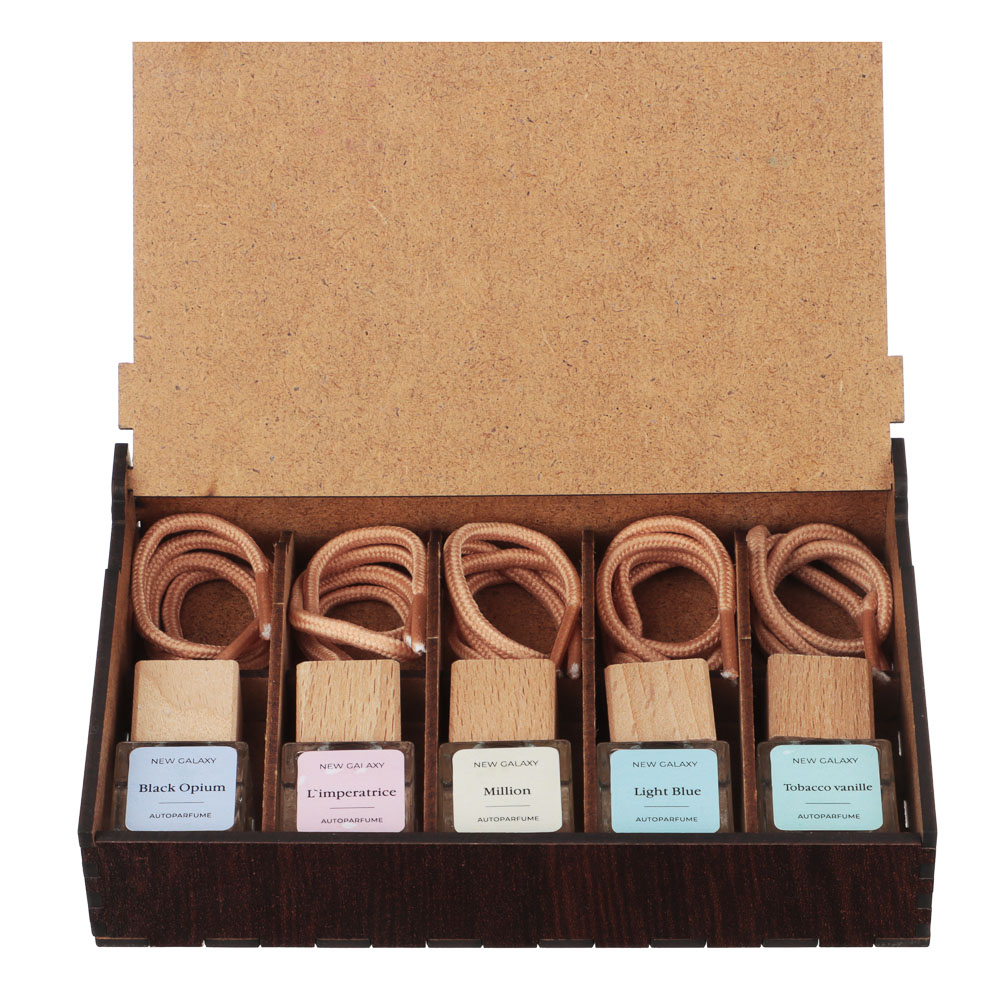 Набор подвесных ароматизаторов тм NEW GALAXY,5 мл,Bl.Opium, LImpertrice,Million,L.Blue, Tob. Vanille, арт.№ 794-711