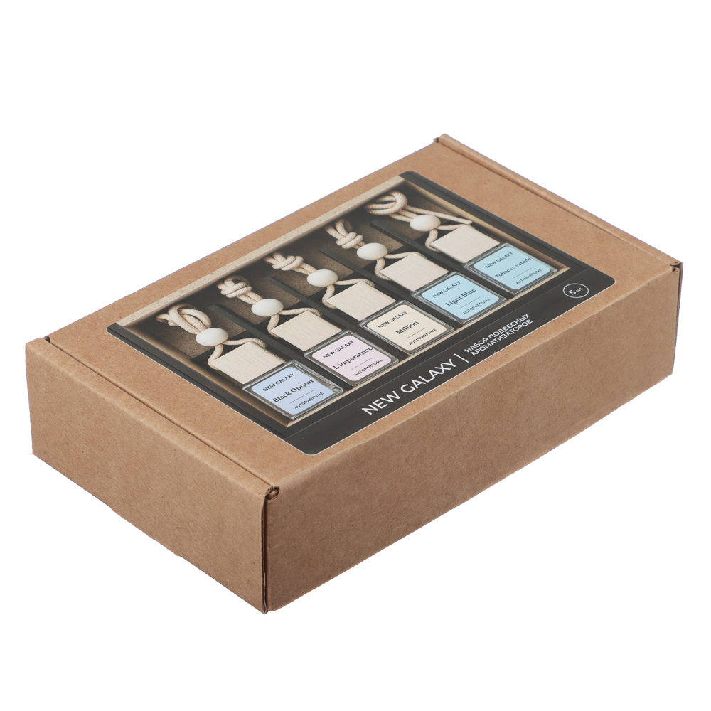 Набор подвесных ароматизаторов тм NEW GALAXY,5 мл,Bl.Opium, LImpertrice,Million,L.Blue, Tob. Vanille, арт.№ 794-711