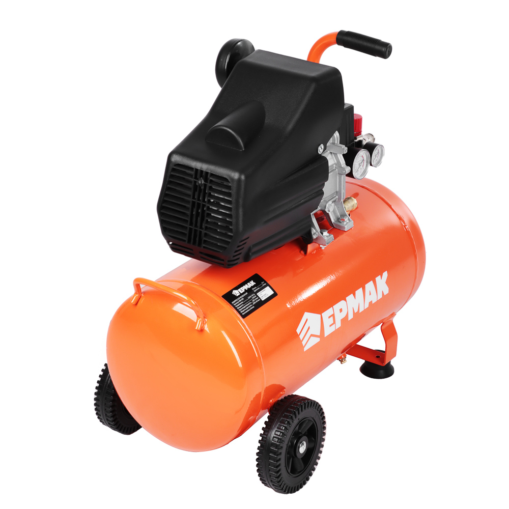 ЕРМАК Компрессор воздушный 200-50-1,5, 1 поршень, мощность 1500Вт, 50л, 200л/мин, арт.№ 690-026