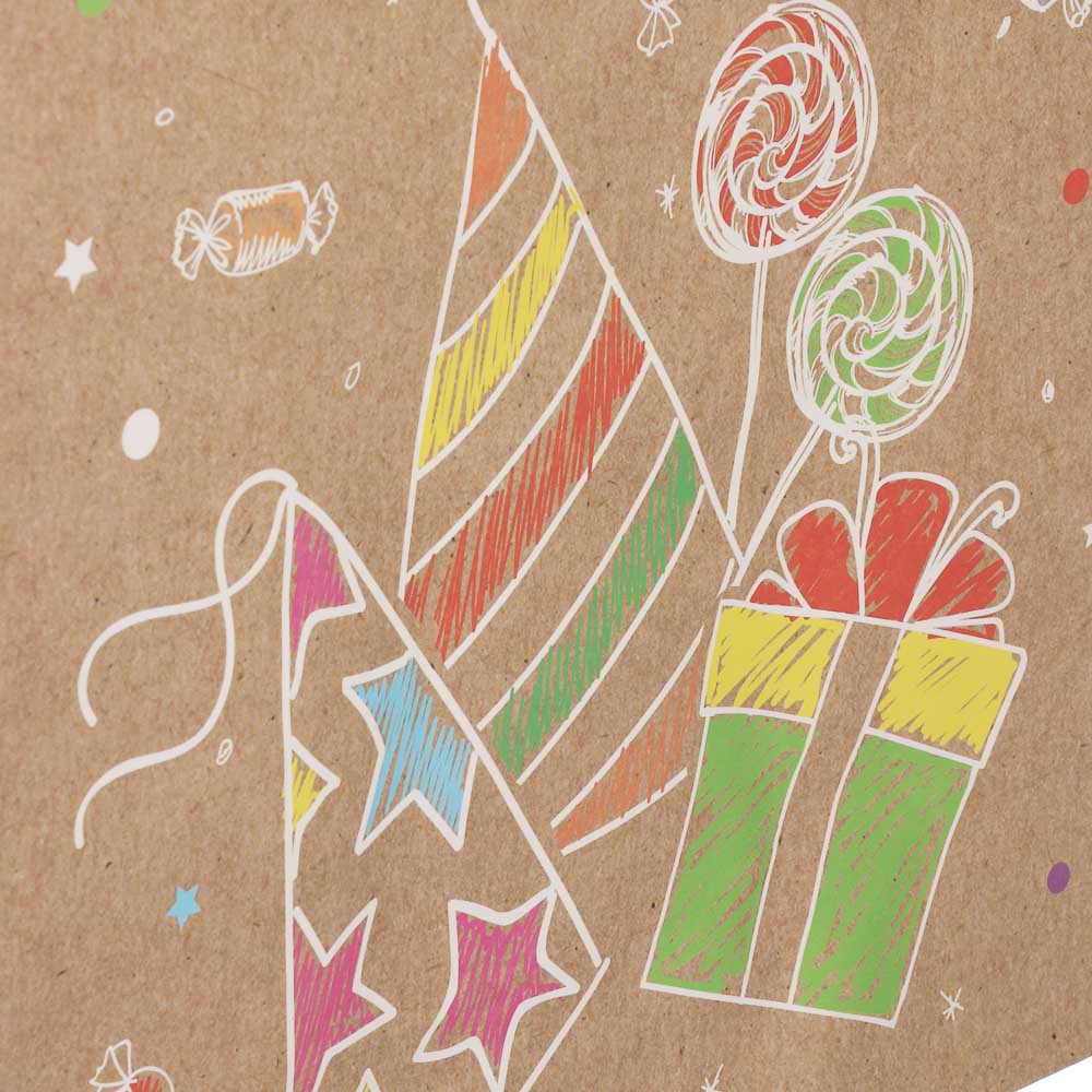 Пакет подарочный тм Fntastic, крафт, 120г, L 24,5x31x10,5см, бумага, 4 дизайна, арт.№ 507-406