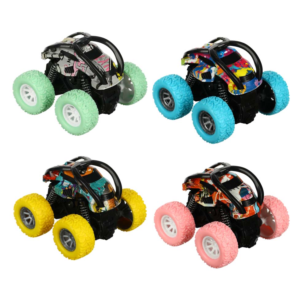 ИГРОЛЕНД Машинка инерционная "Монстр-акробат", ABS, 9х9х7см, 4 цвета, арт.№ 292-225