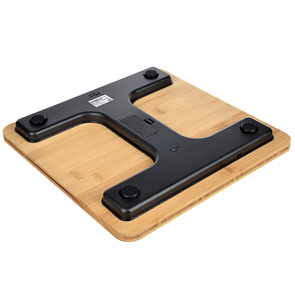 LEBEN Весы напольные электронные, ЖК-дисплей, макс. нагр.до 180кг, 28х28х0,5см, "Паркет", арт.№ 487-056