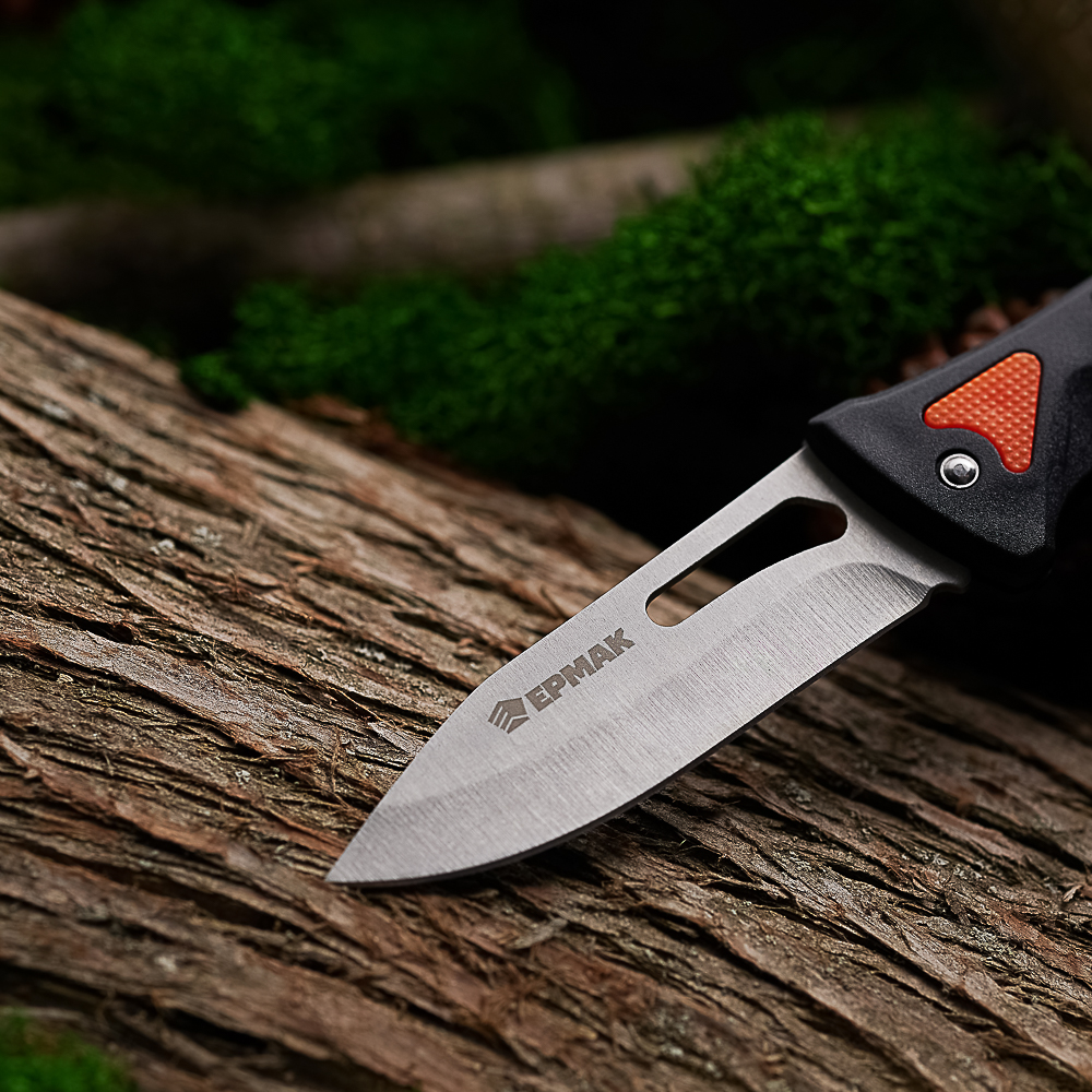 ЕРМАК Нож туристический складной, 17,4 см, 2CR13, ABS пластик, арт.№ 070-032
