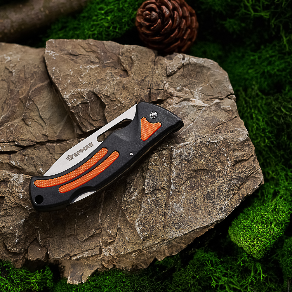 ЕРМАК Нож туристический складной, 17,4 см, 2CR13, ABS пластик, арт.№ 070-032