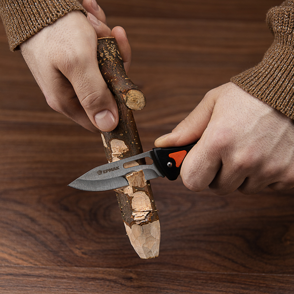 ЕРМАК Нож туристический складной, 17,4 см, 2CR13, ABS пластик, арт.№ 070-032