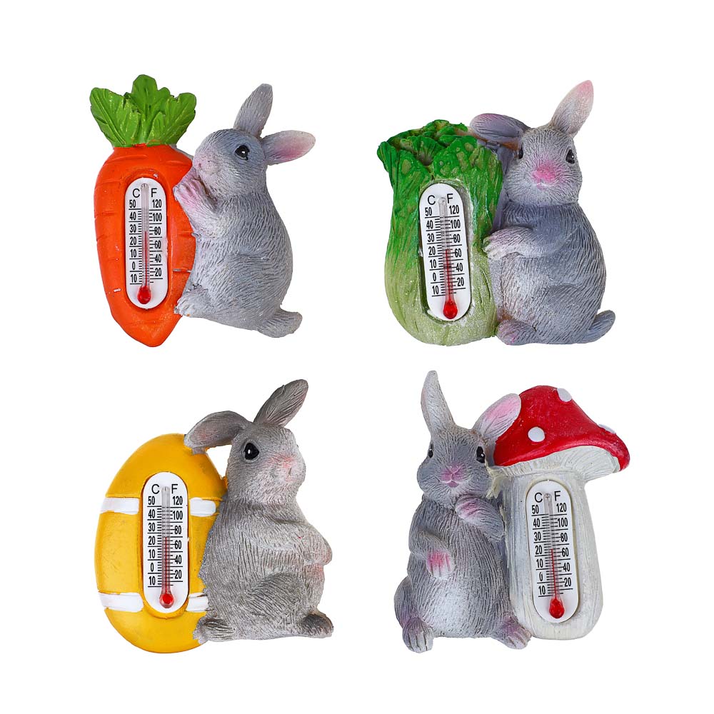 СНОУ БУМ Магнит с термометром Символ Года 2023, резина, 5x1,5x7см, 4 дизайна, арт.№ 359-836