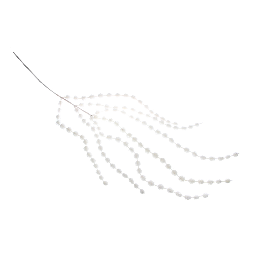 СНОУ БУМ Ветка с "хвостом" 110 см, металл, пластик, глиттер, 3 цвета, арт.№ 353-507