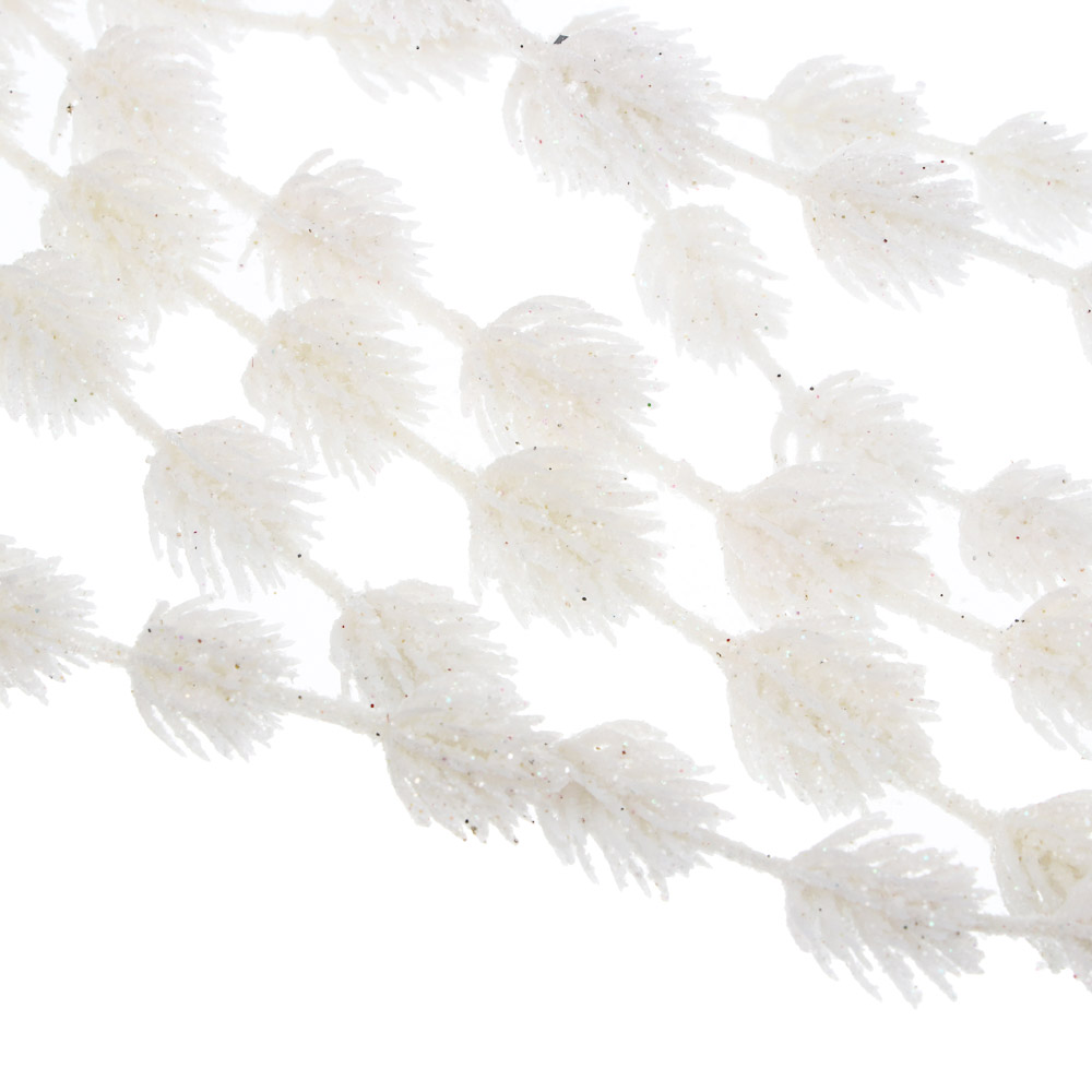 СНОУ БУМ Ветка с "хвостом" 110 см, металл, пластик, глиттер, 3 цвета, арт.№ 353-507