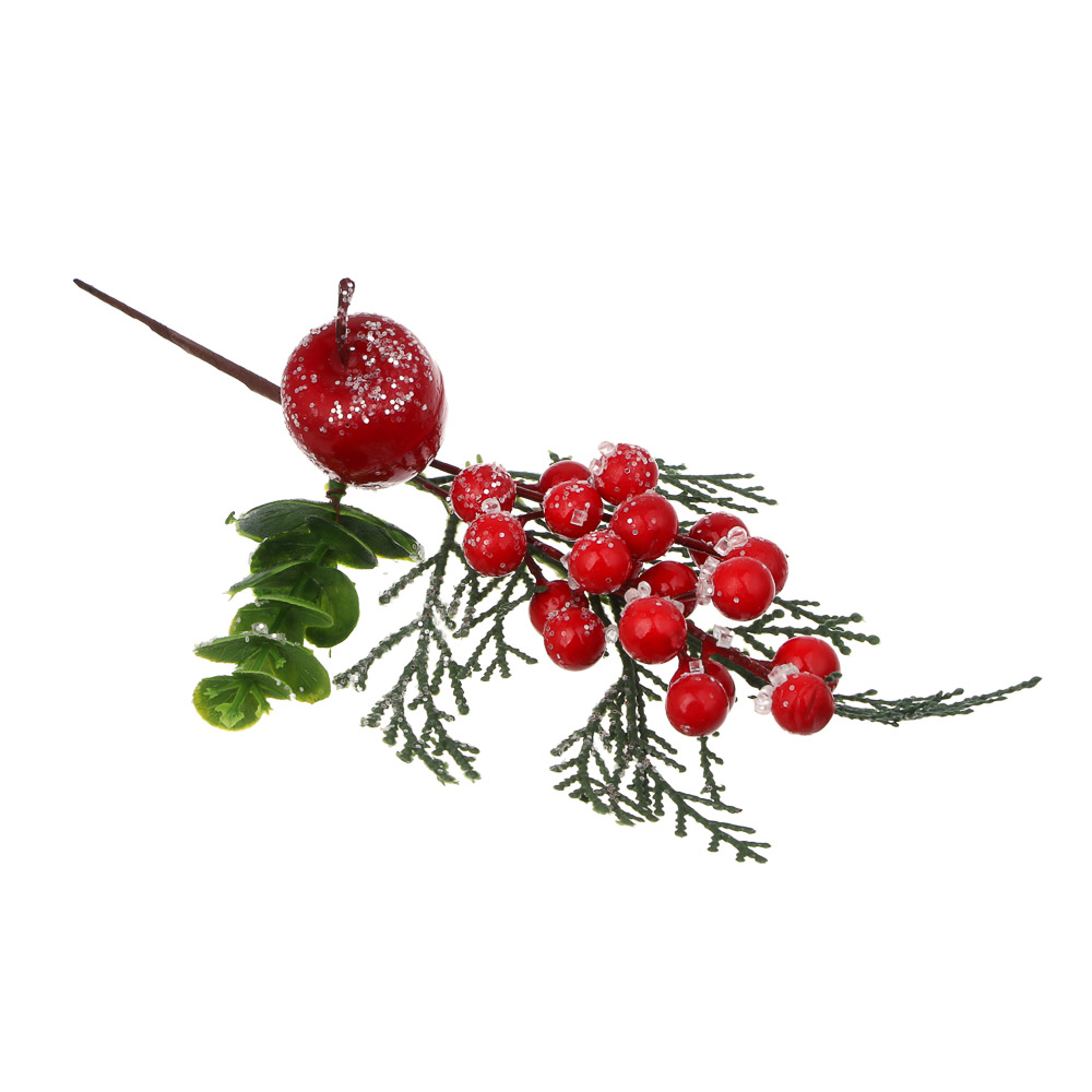 СНОУ БУМ Ветка с ягодами 29 см, металл, пластик, 2 дизайна, арт.№ 353-509