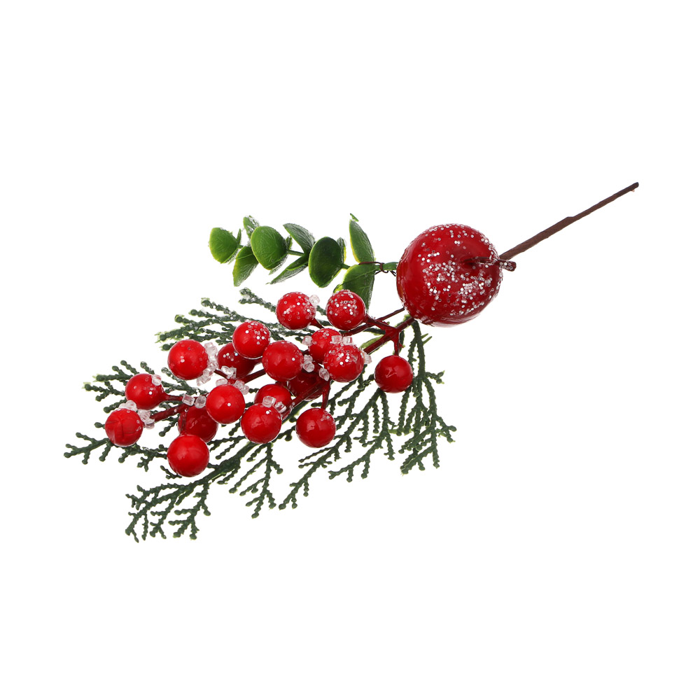 СНОУ БУМ Ветка с ягодами 29 см, металл, пластик, 2 дизайна, арт.№ 353-509