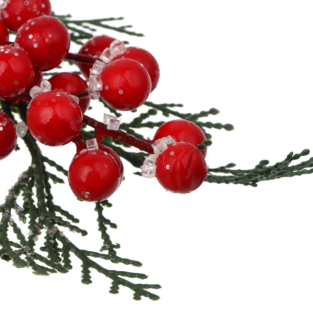 СНОУ БУМ Ветка с ягодами 29 см, металл, пластик, 2 дизайна, арт.№ 353-509