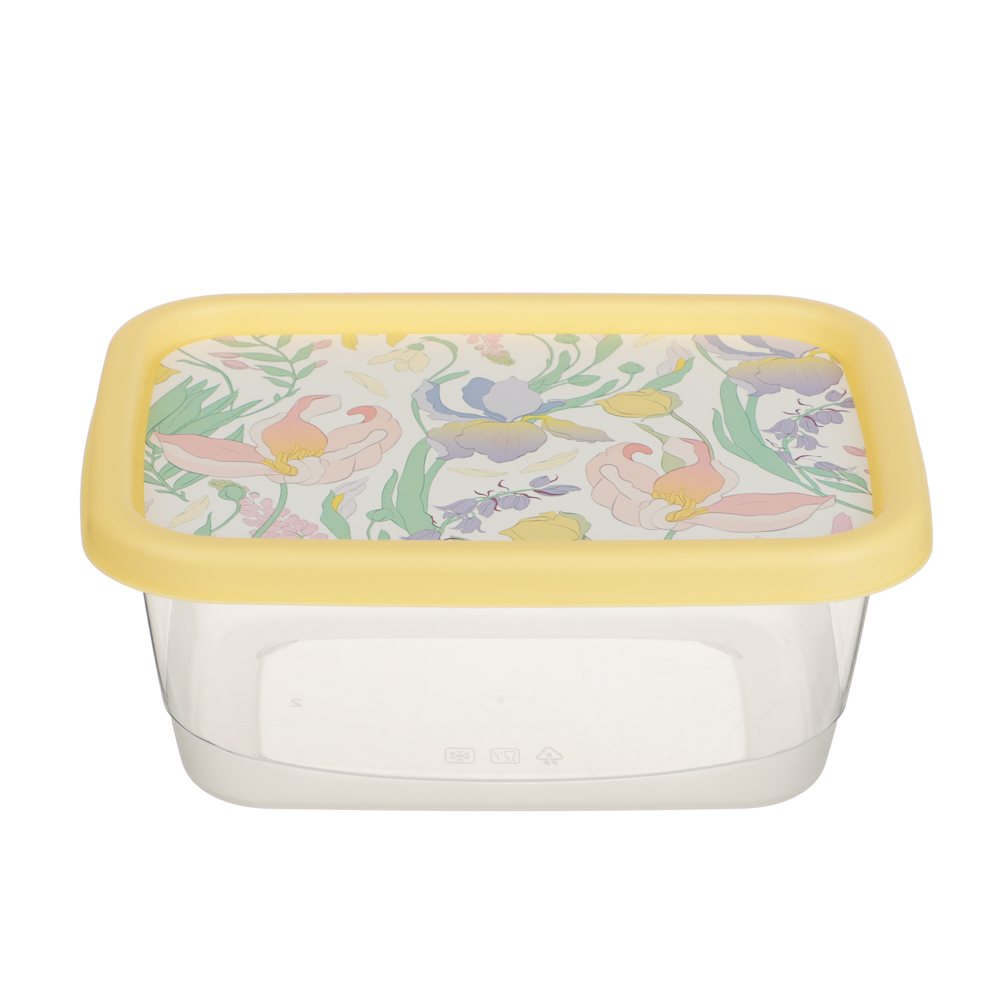 Ботаника Контейнер для продуктов прямоугольный 0,5л, пластик, 3 цвета, арт.№ 861-567