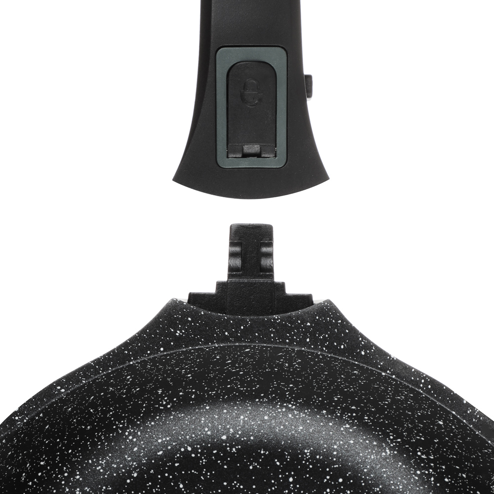 SATOSHI Уран Сковорода литая d24см, антипригарное покрытие Мрамор, индукция, съемная ручка, арт.№ 846-456