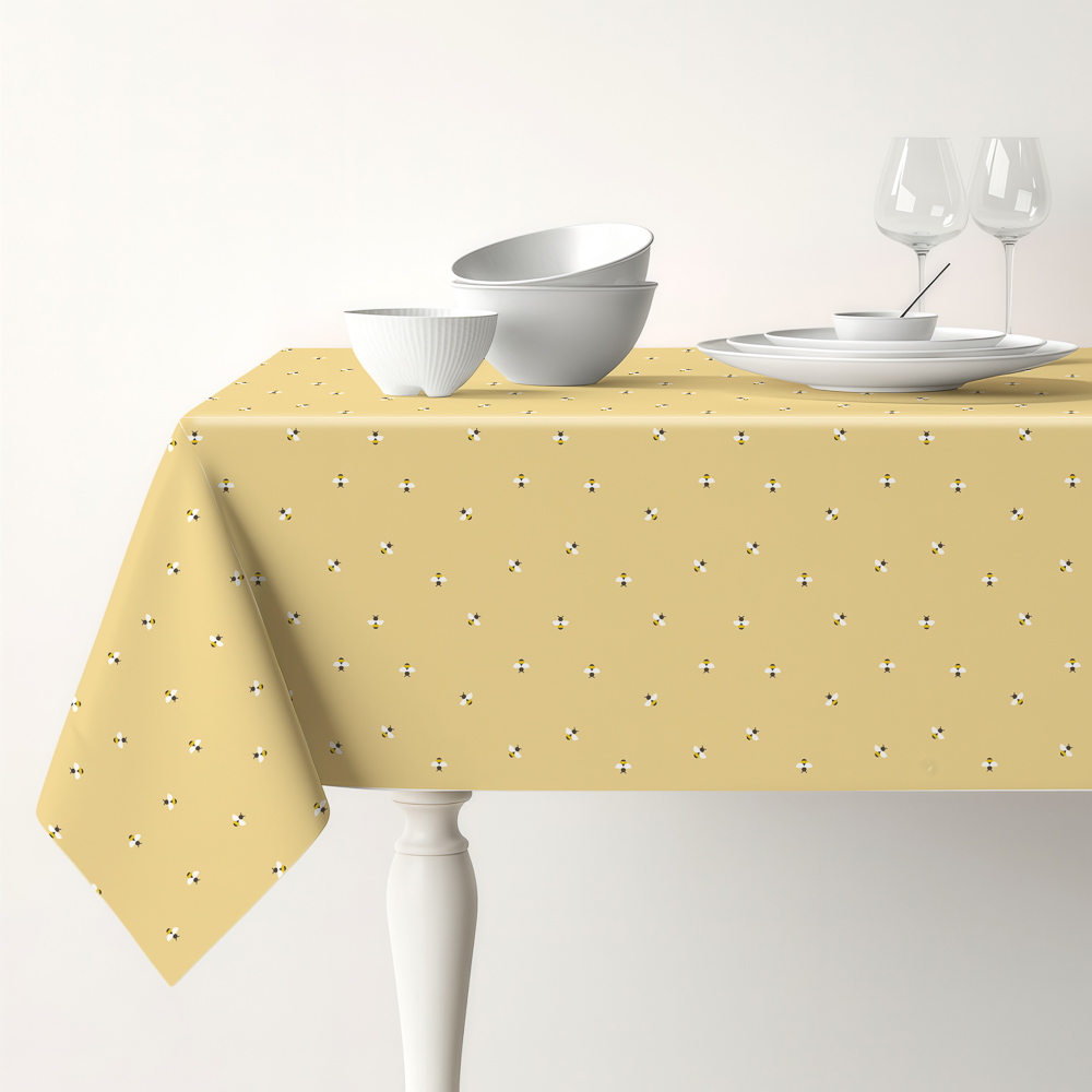 Скатерть ПЕВА на текстильной основе тм PROVANCE Орра пчелки, 132х178см, 50% пэ, 50% ПЕВА, 2 диз., арт.№ 435-197