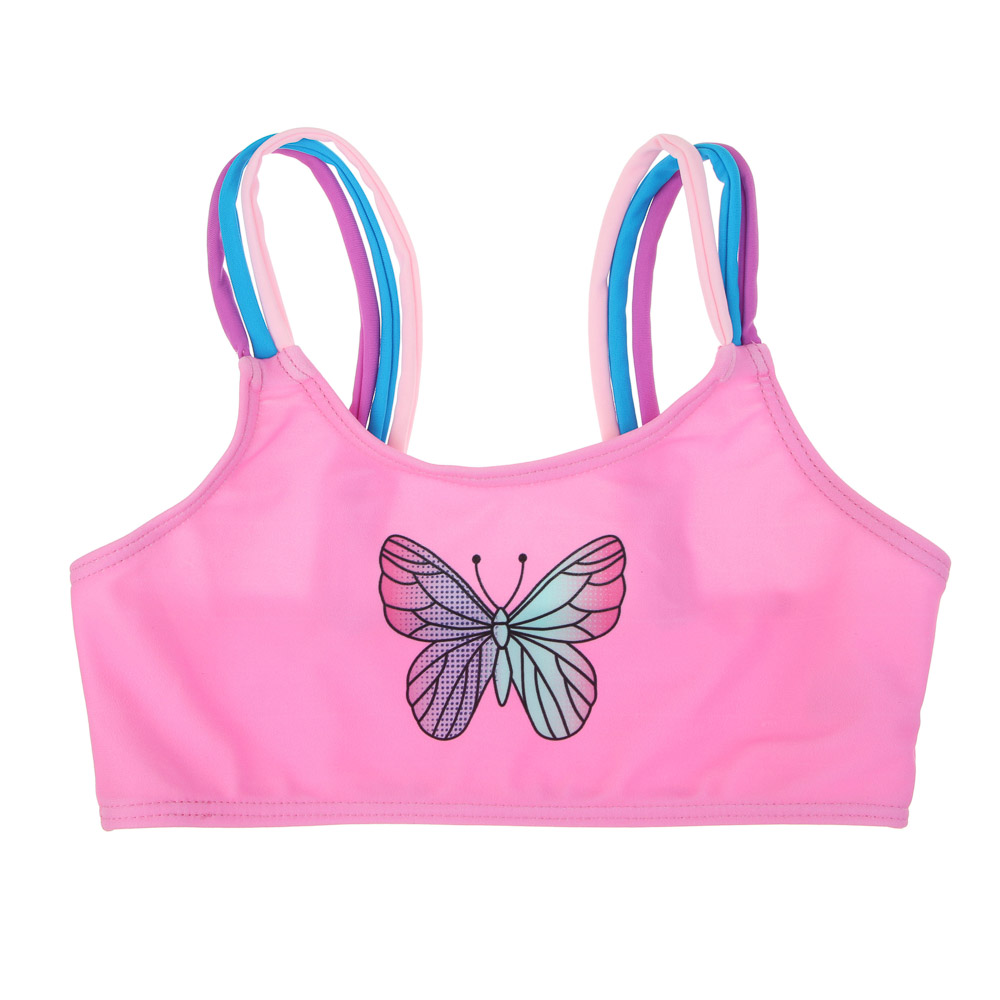 GALANTE Бабочки Купальник для девочки раздельный, р-р 122-128, 82%полиэстер, 18%эластан, арт.№ 331-027